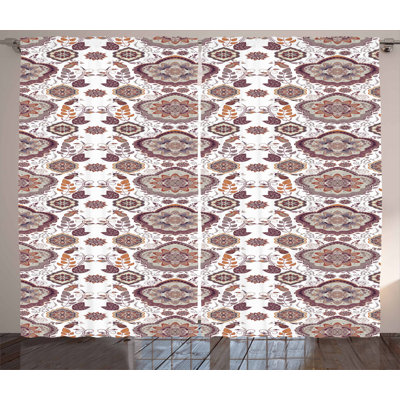 Floral Semi-Sheer Rod Pocket Curtain Panels