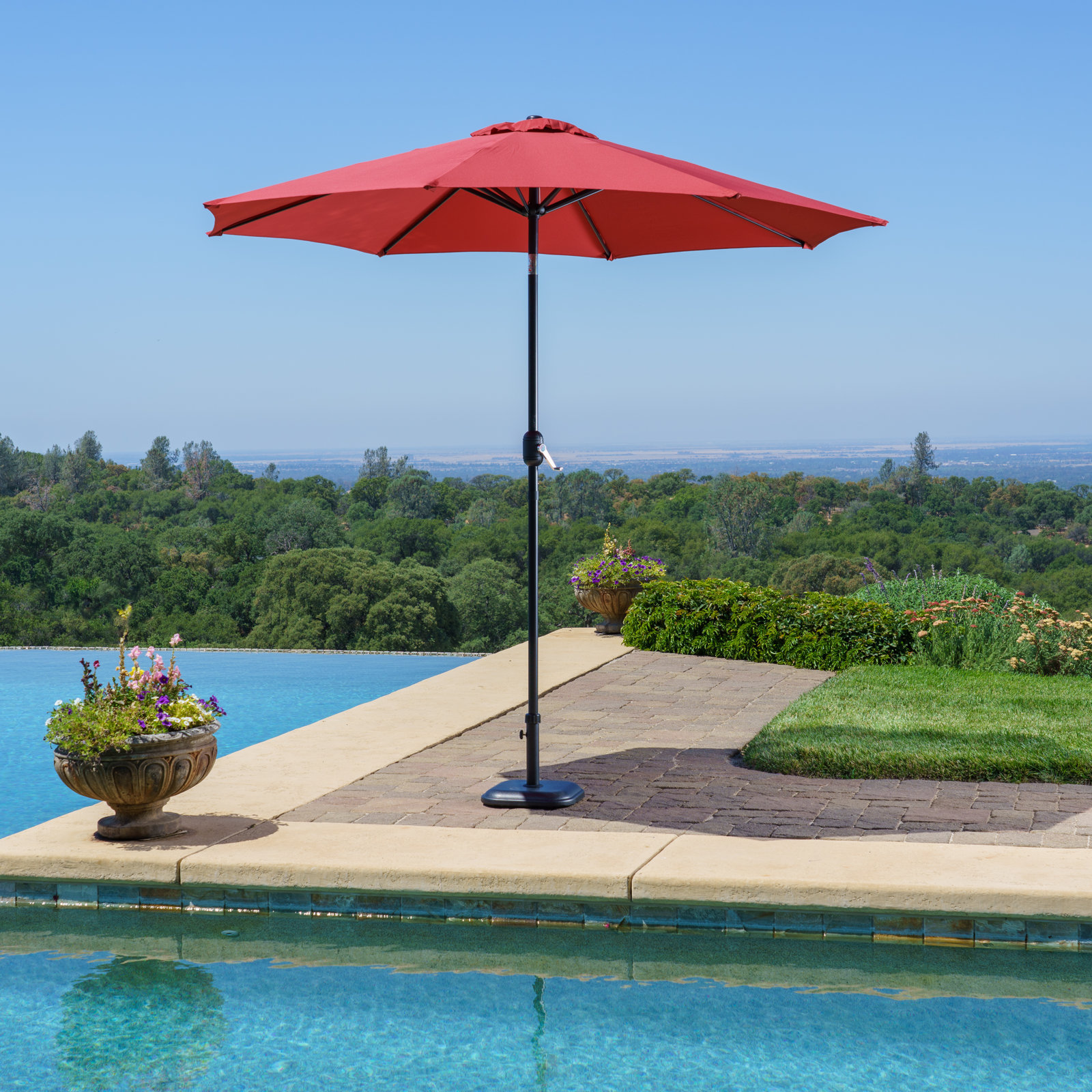 Jemma 9' Diameter Market Umbrella, Red