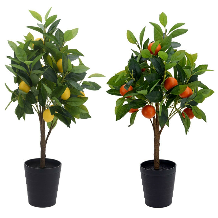 The Seasonal Aisle 70cm Faux Lemon Tree in Pot | Wayfair.co.uk