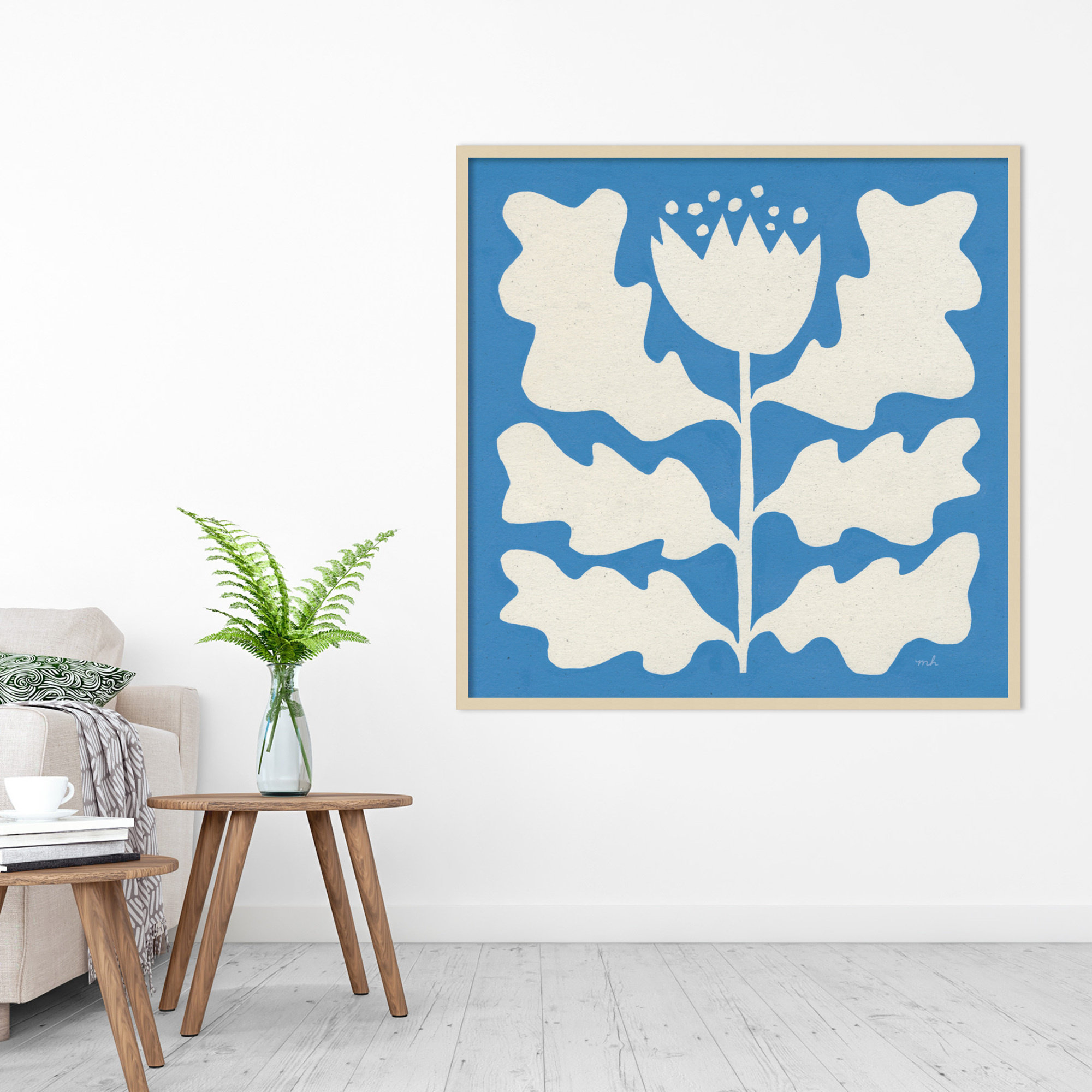 Delighted I Blue by Moira Hershey, 41" W x 41" H, Brown