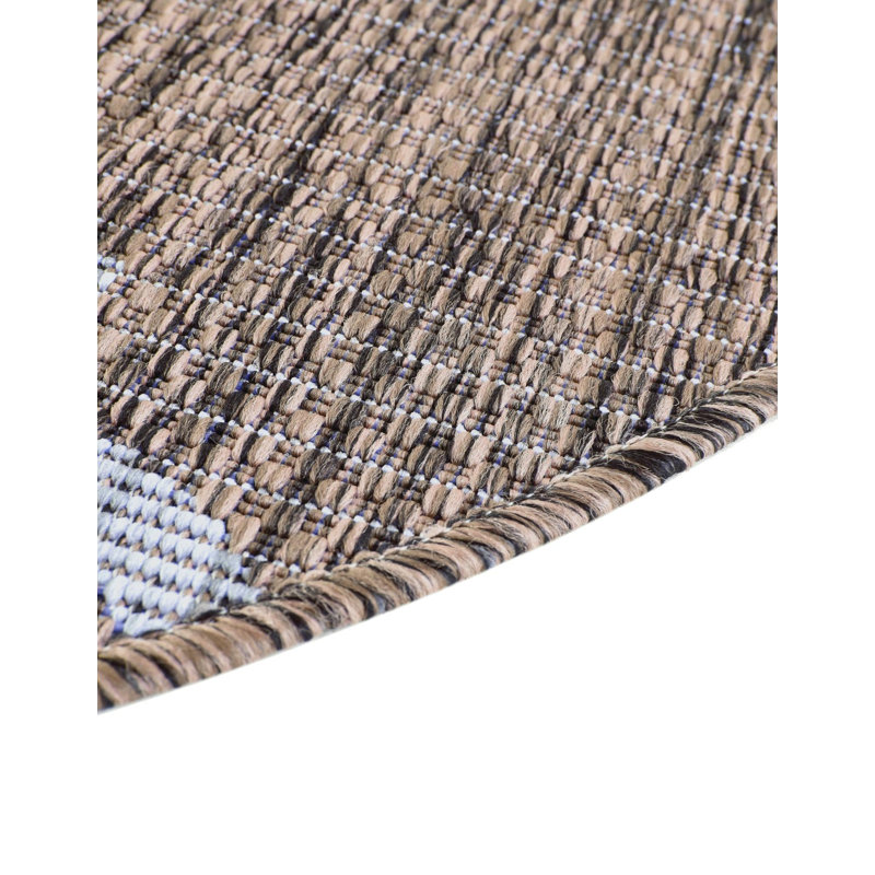 Hampstead Geometric Brown Indoor/Outdoor Area Rug, Runner 2' x 6', Brown