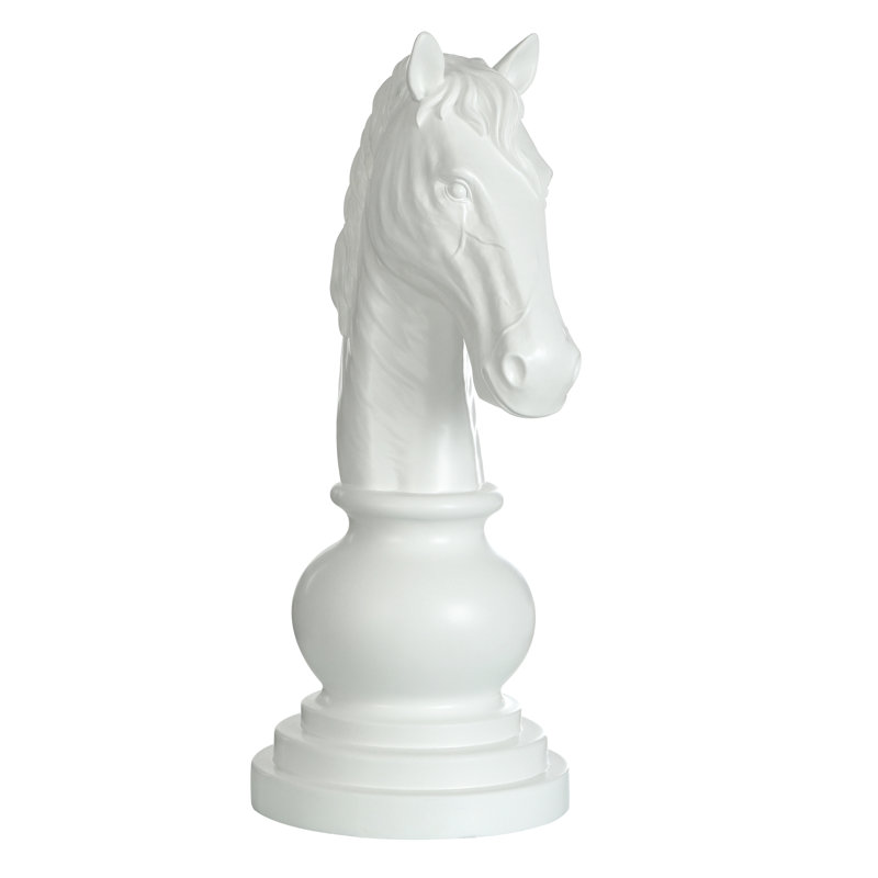 Knight Chess Piece Statue, White