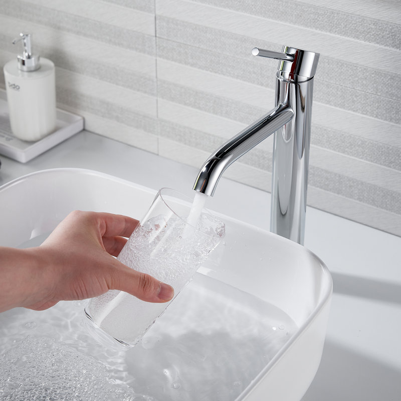 Bathroom Vessel Faucet One Hole Single Handle Bwol Sink Faucet Stainless Steel With Pop Up Drain Lavatory Mixer Tap Water Supply Hose Guest Bath