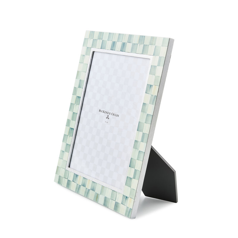 Courtly Check Lacquer Frame, Green/Cream, 8" W x 10" H