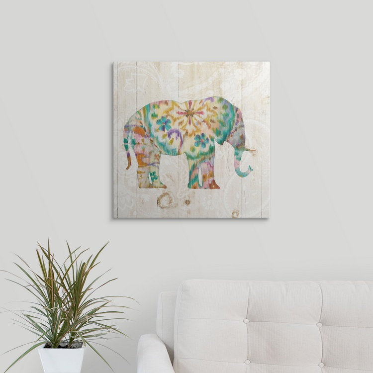 Danhui Nai «Boho Paisley Elephant I», Danhui Nai, impression, H 35 po x l 35 po x P 1,5 po, Toile