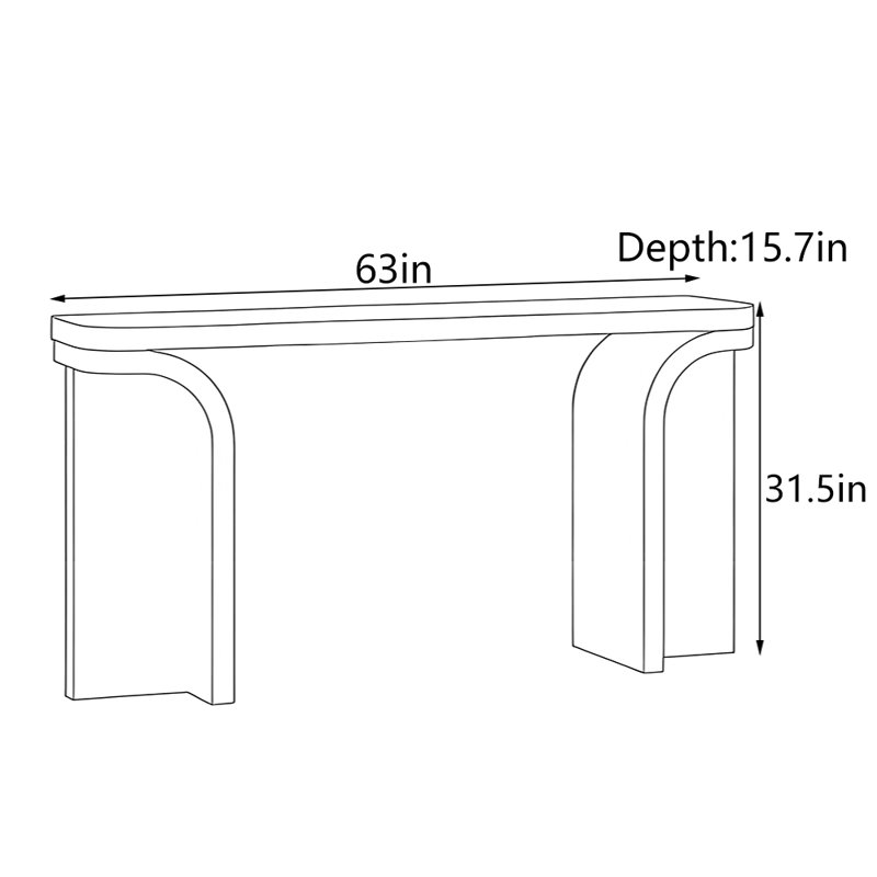 Console Italian Minimalist, H 31,5 po x l 63 po x P 15,7 po