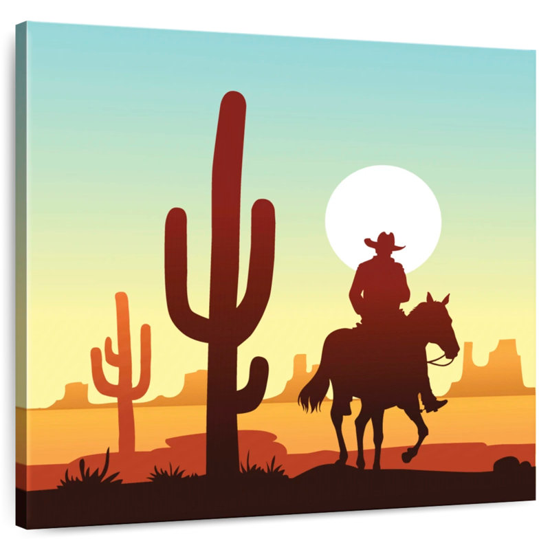 Lelar Cactus Desert Cowboy, 36" H x 36" W