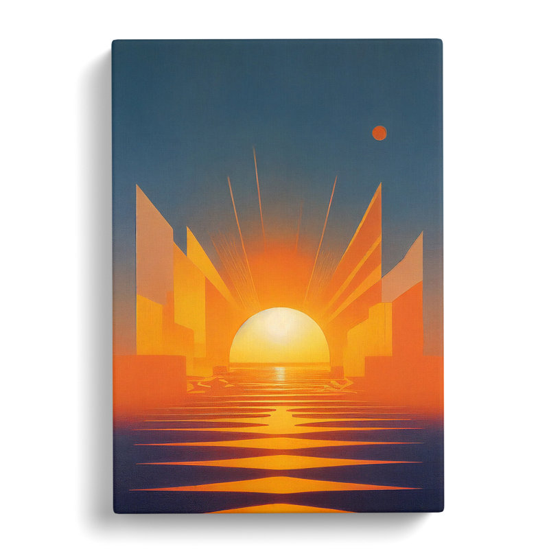 Gentle Abstract Sunset - Wrapped Canvas, 76cm H x 50cm W x 3cm D