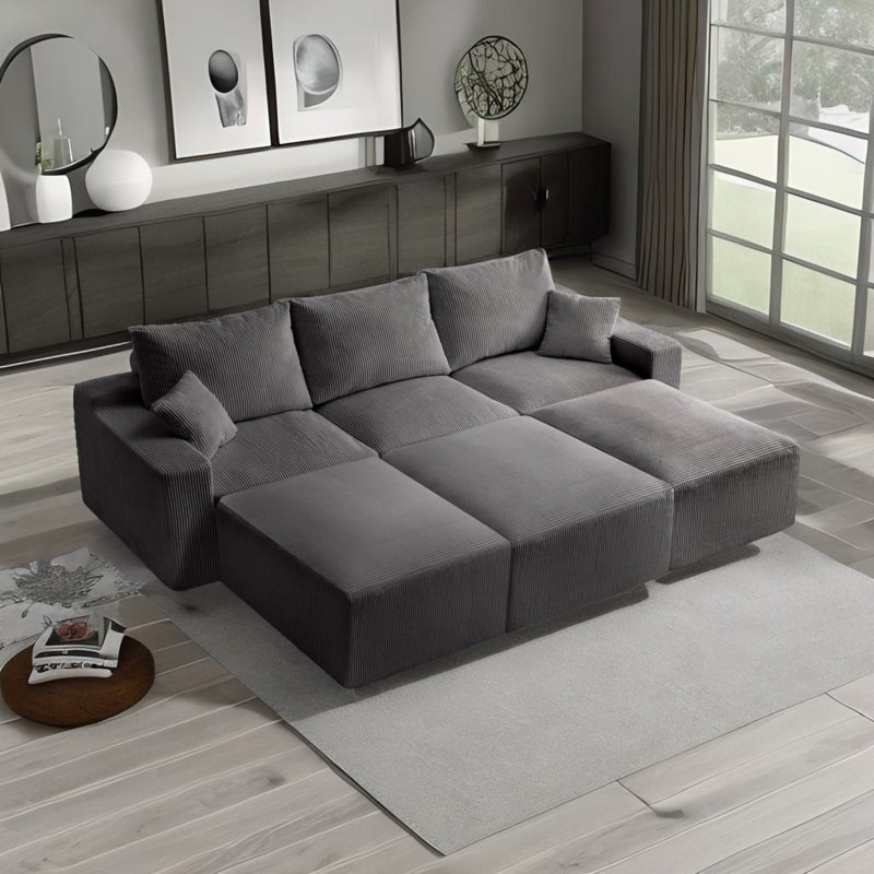 Canapé modulaire en L, Gris