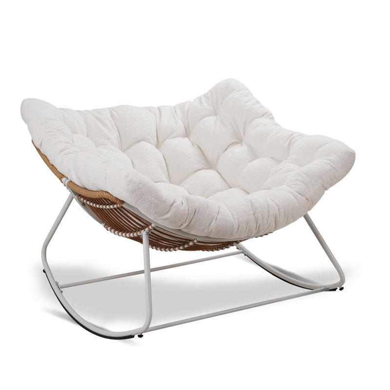 Chaise berçante Akishia, White, Blanc