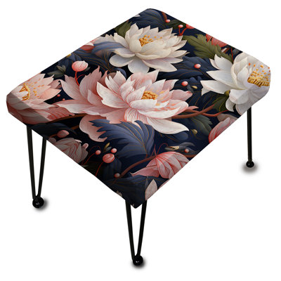 Serene Floral Pattern - Floral Rectangle Ottoman