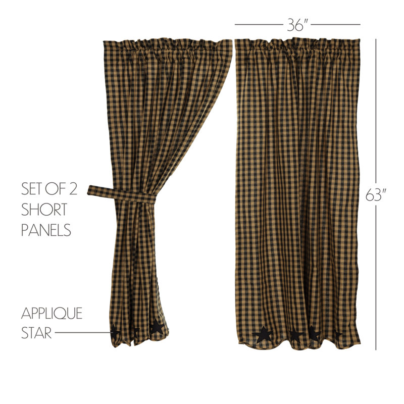 Paire de rideaux obscurcissant avec passe-tringle Star, Corbeau / kaki, L 36 po x L 63 po
