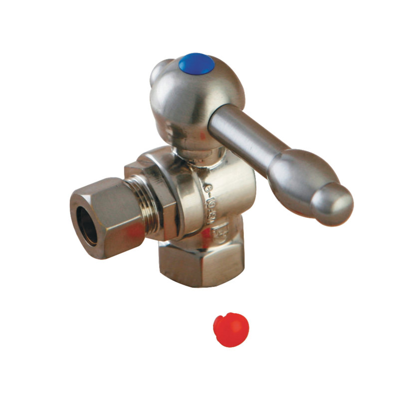 Kingston Brass Vintage 3/8-Inch FIP x 3/8-Inch OD Comp Quarter-Turn Angle Stop Valve, Polished Chrome