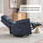 Genuine Leather Heat Massage Manual Recliner Chair With Rocker And Swivel For Living Room-1789759780