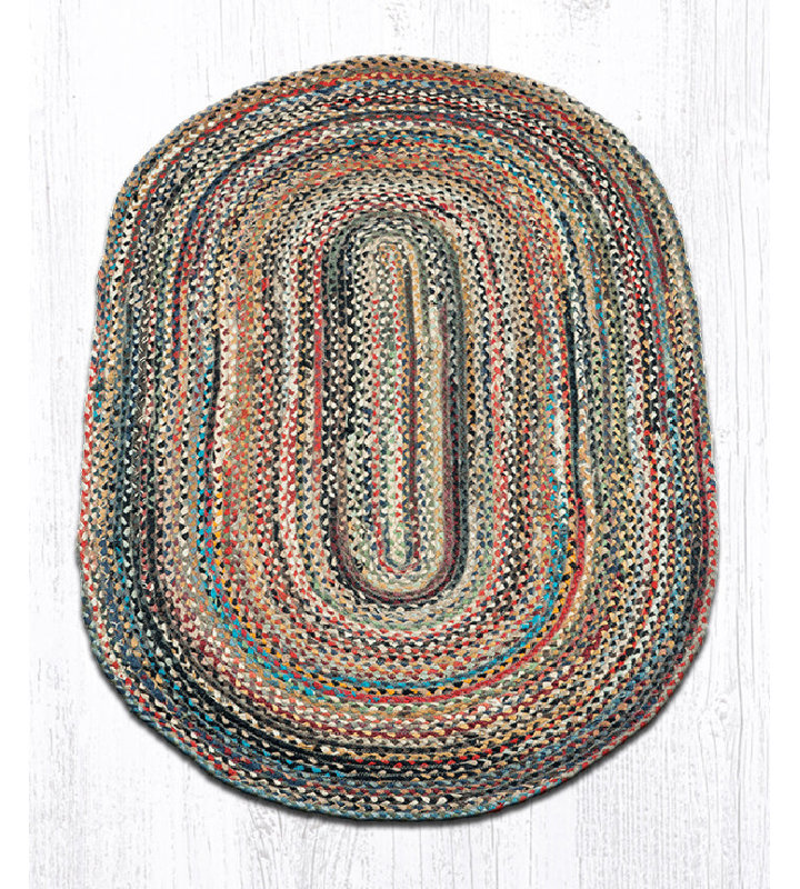  Tapis tressé ovale aléatoire H 45 po, Ovale 2 pi 3 po x 3 pi 9 po