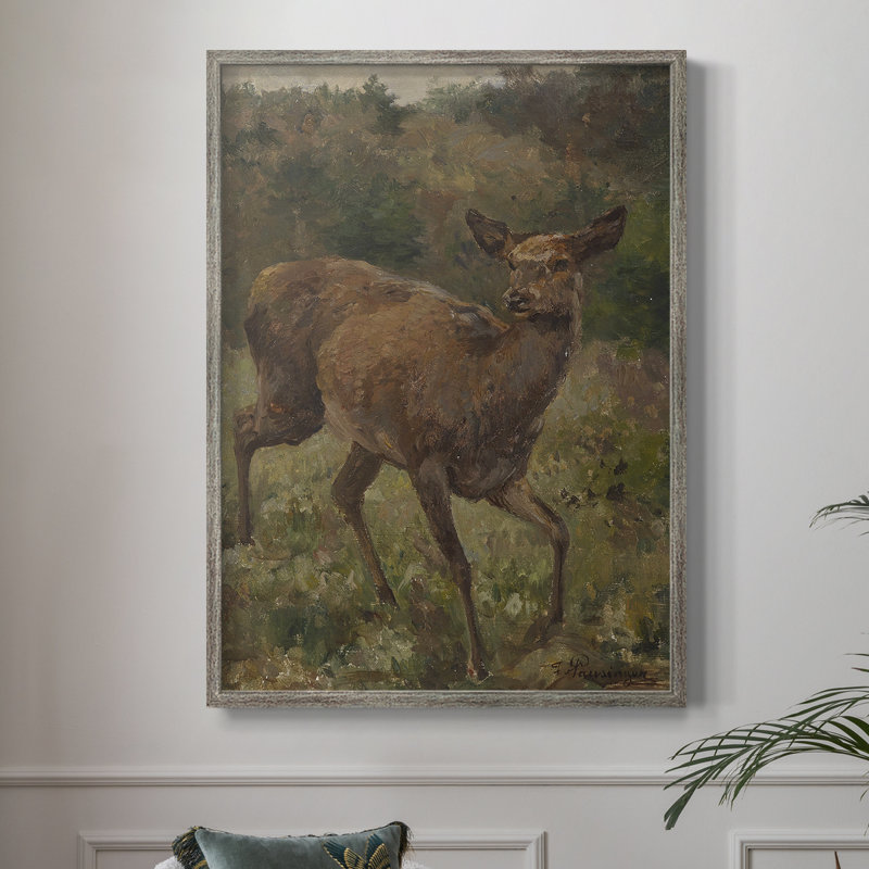 «Vintage Animal Print», reproduction encadrée LVI - bois massif, H 15 po x l 12 po