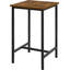 Bar Table, High Table, 60 x 100 x 60 cm, Tall Table with Metal Frame, Bistro Table, Square, for Bar, Kitchen, Living Room, Rustic Brown