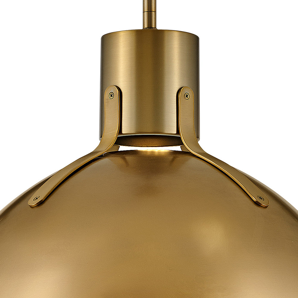 Clendon Dimmable Single Light Pendant, 17" H x 20" W x 20" D, Heritage Brass, Heritage Brass