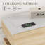Buffet polyvalent pour buffet de cuisine - 3 tiroirs, tablette réglable - Chargeur USB Type-C - Portes en verre arquées - Rangement spacieux - Salle à manger, salon, bar à café - Couleur: bois naturel et blanc