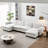4-Seat Sectional Sofa With 2 Ottomans-2035293723