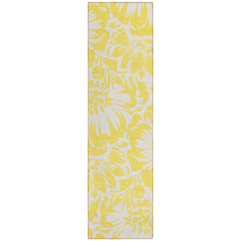 Tapis de couloir intérieur et extérieur jaune 8 pi