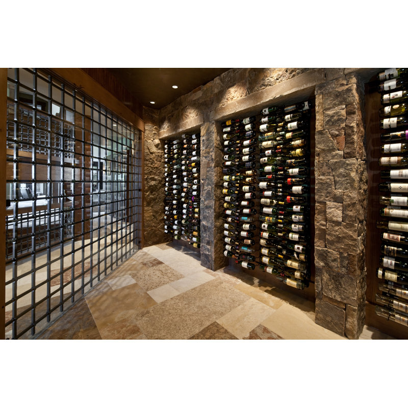 36 Bottle Wall Mounted Wine Bottle Rack, Matte Black