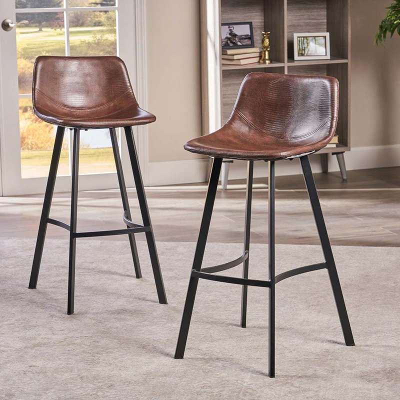 Tabouret de bar 29 po Kayenta, Brun peau de serpent, Noir