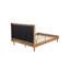 Grand lit en bois avec tête de lit tapissier de style piano, lit en bois avec cadre de lit renforcé, blé