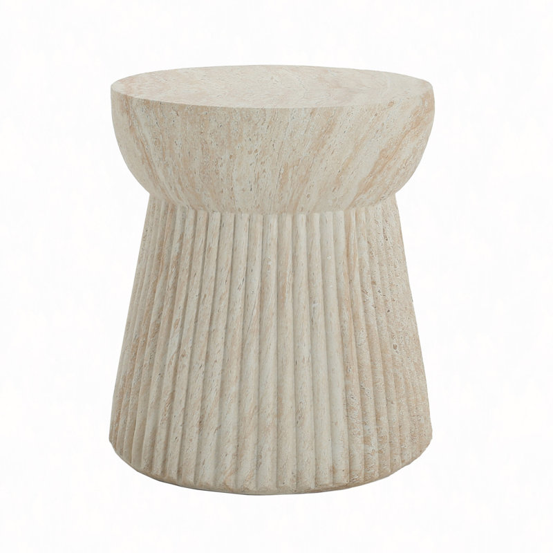 Outdoor Travertine Concrete Side Table