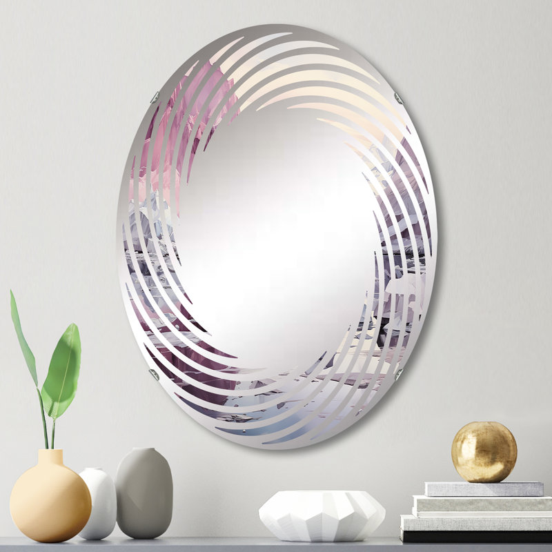 Rose glacier arctique - miroir mural spirale ovale, L 20 po x H 30 po