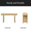 Console étroite avec décorations en rotin, table d'entrée au fini bois naturel avec tiroirs de rangement, élégante table de canapé rustique pour le salon et le couloir-687887547