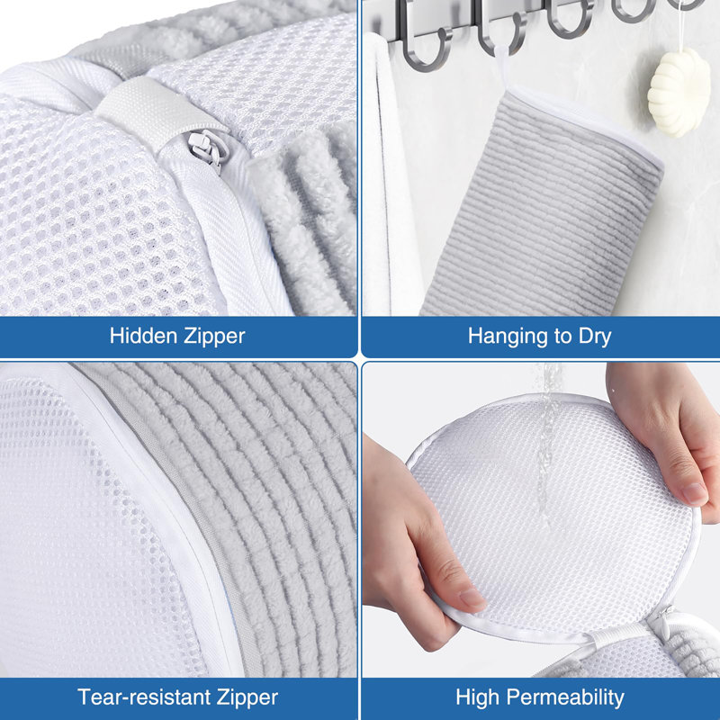 Sacs pour machine à laver les chaussures, sac à linge réutilisable pour laveuse et sécheuse, Gray