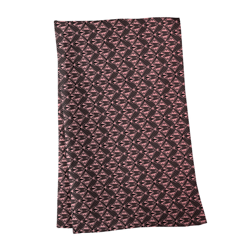 Torchon Suoz Classic Art Deco, Polyester sergé, Rose / Noir