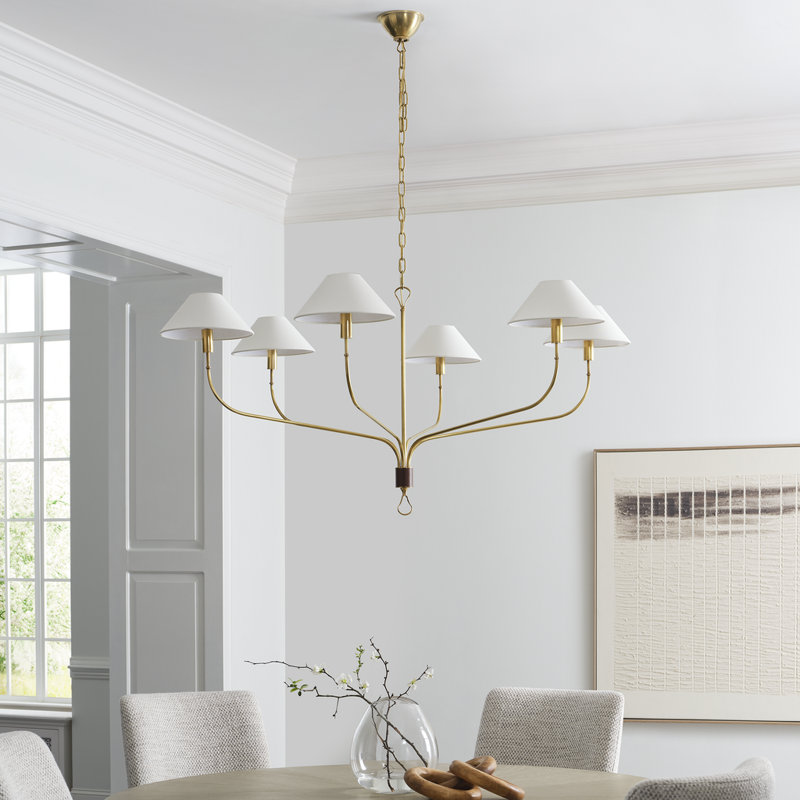 Griffin 6 - Light Chandelier, Polished Nickel