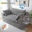 Boneless 63" Black Upholstered Loveseat Sofa Couch Wide Armrests Boneless Bean Bag Couch Sofa-1153186119
