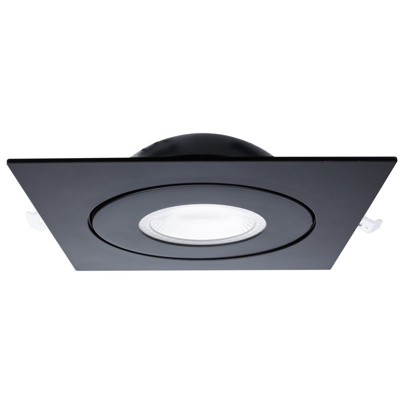6" Ultra Slim Selectable CCT New Construction IC LED Canless Recessed Lighting Kit, Black