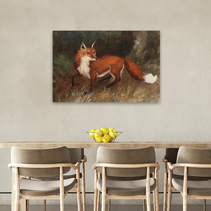 Animaux et renard brun, H 24 po x l 36 po