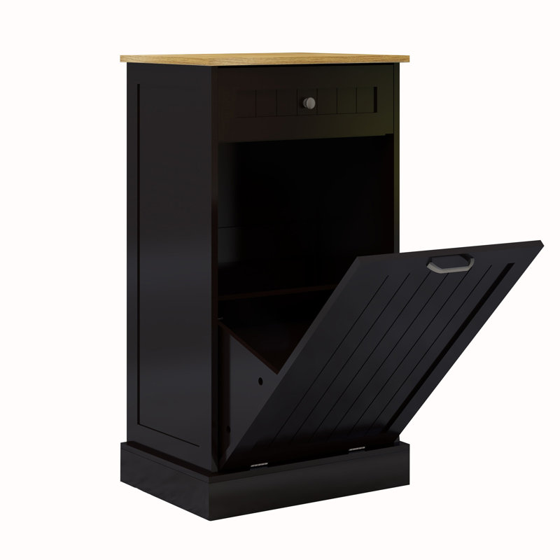 Tilt-Out Trash Cabinet Kitchen Trash Cabinet, Black