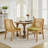 Marwood Rustic Rattan Upholstered Dining Chairs with Solid Wood Frame-117244298