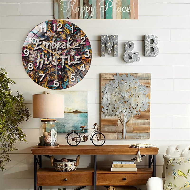 Horloge murale Embrace The Hustle