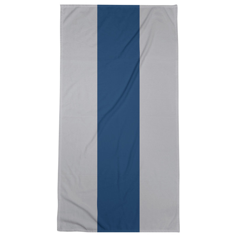 Cotton Blend Lightweight Bath Towel, Cool Gray/Navy Blue/Cool Gray
