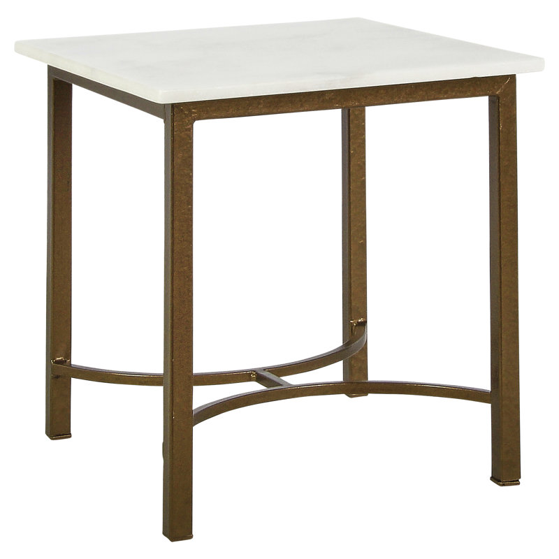 Table basse Istanbul, Marbre de Carrare, Laiton bronzé