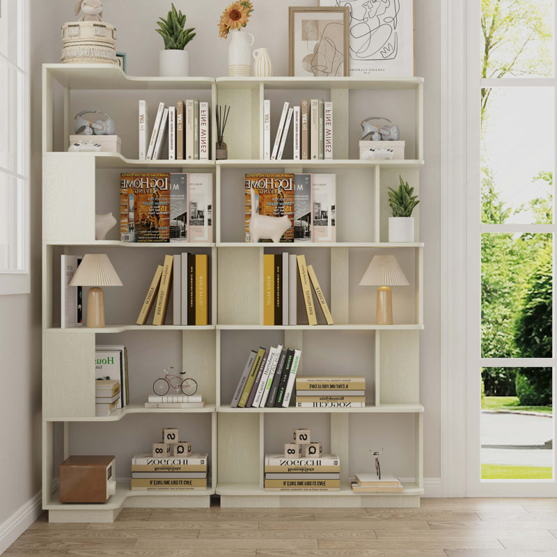 Ensemble de 2 bibliothèques combinées à deux tiroirs, Blanc