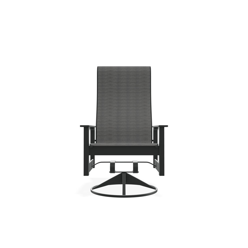 Chaise berçante pivotante en polyester de qualité marine Leeward Sling, Graphite, Gris anthracite Collect