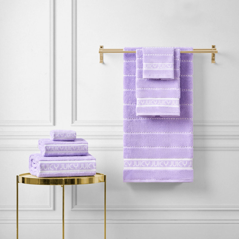 Juicy Couture Juicy Couture Luxurious Plush Stripe 6 Piece Premium Bath Towel Set
