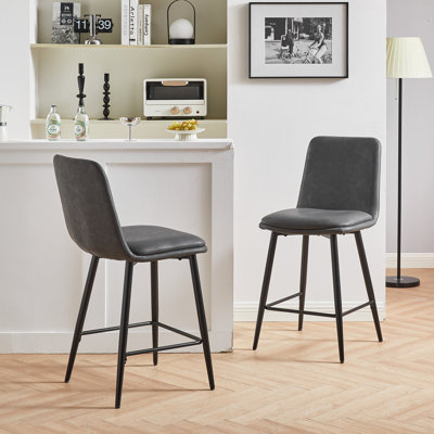 Karlin Upholstered Counter Stool with Metal Frame