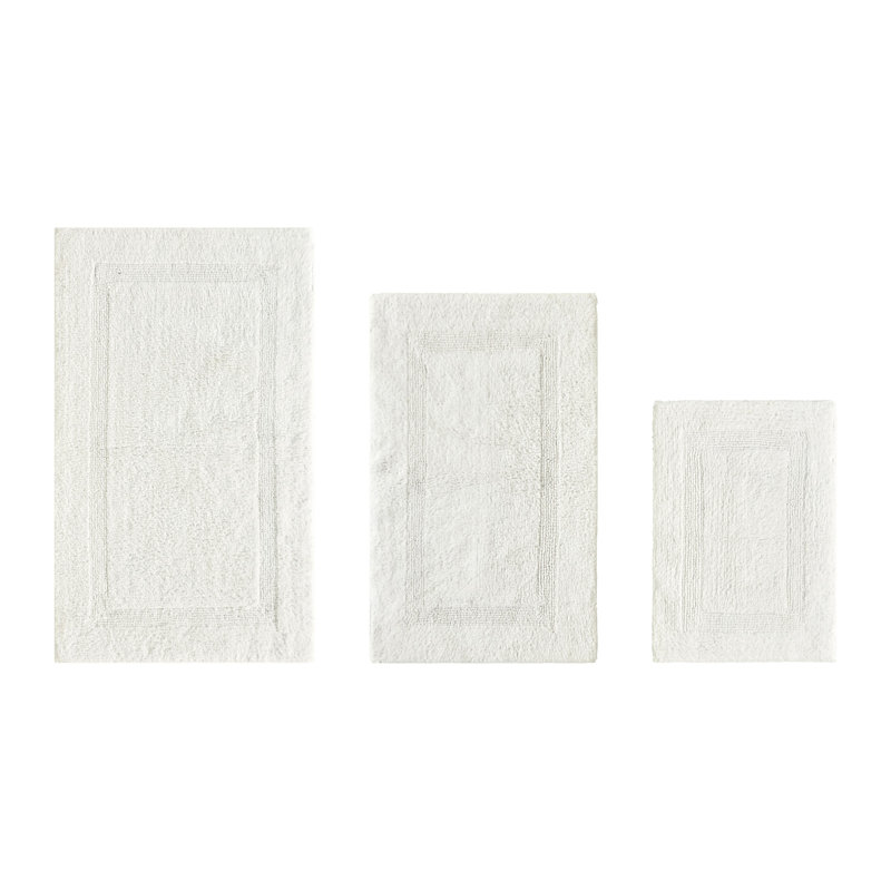 Annerose Premium 100% Cotton 3 Piece Bath Rug Sets, Machine Washable, Super Absorbent & Tufted Weave Reversible Bath Mat for Bathroom, Shower, and Tub, Oeko-Tex Certified Bathroom Rugs