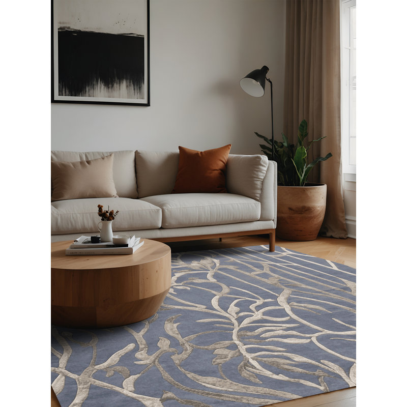 Machine Washable Gray Area Rug, Square 4'