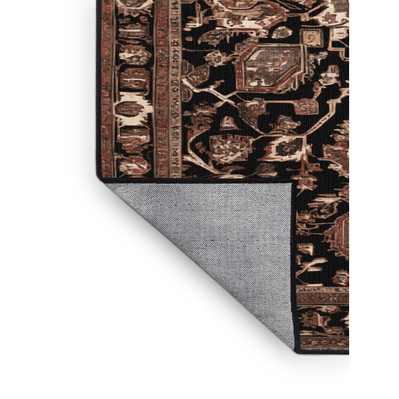 Tapis brun lavable à la machine, Rond 5 pi