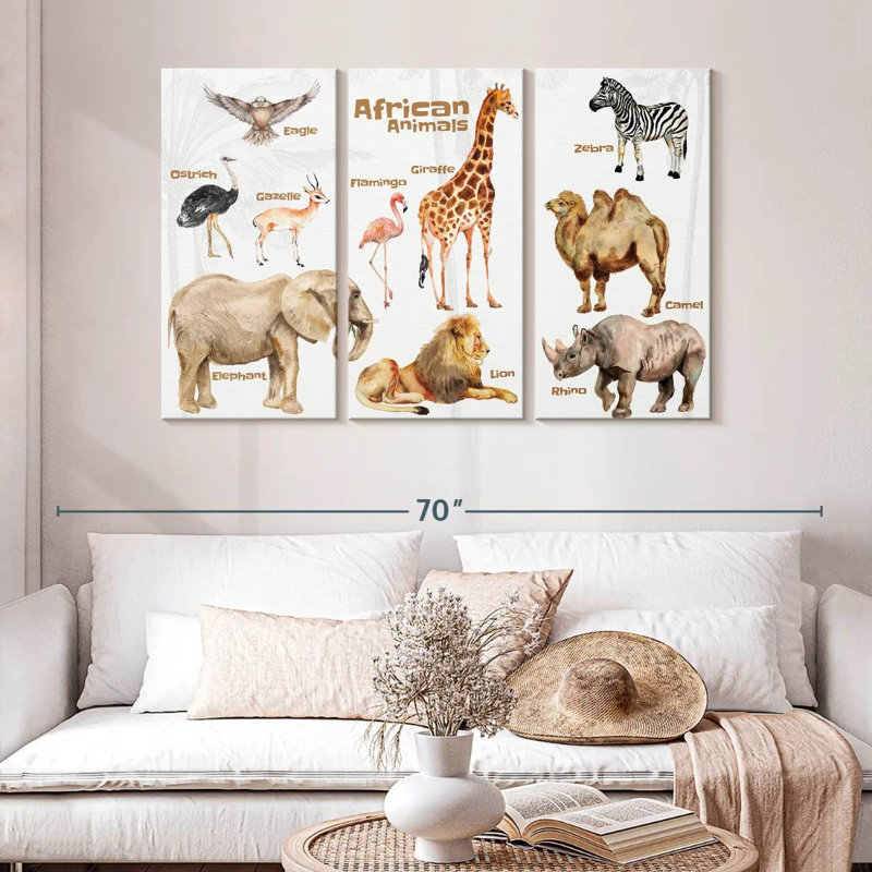 Brampt African Animals Chart, 32" H x 50" W